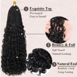 Goddess Boho Box Braids Crochet Hair with Curly Ends 1PCS Synthetic Pre-Looped