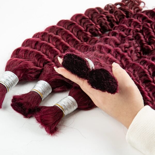 Human Braiding Hair Deep Wave Bulk Human Hair No Weft Virgin Hair Bundle Micro Human Braiding Hair for Boho Braids