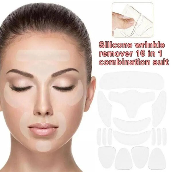 16pcs Reusable Silicone Patches Anti Rimpel Pads Silicone Wrinkle Removal Sticker -Face Forehead Neck Eye