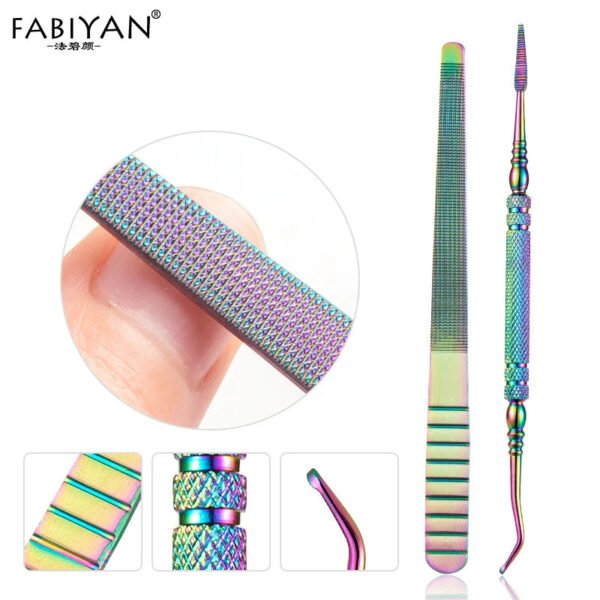 11 Style Stainless Steel Cuticle Spoon Pusher Fork Dead Skin Nail Art Files UV Gel Polish Remove Manicure Care Groove Clean Tool