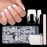 120pcs/box Clear Press on False Nails French Almond/Square/Soft Nail Tips Full Cover  Acrylic