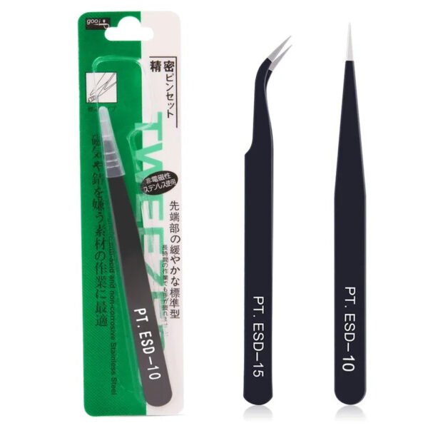 1pcs Stainless Steel Curved Black Tweezer Art Tools