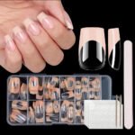 120pcs/box Clear Press on False Nails French Almond/Square/Soft Nail Tips Full Cover  Acrylic