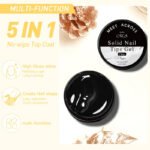 5-in-1 Glue Gel  - Reinforcement Gel, No-Wipe Top Coat, Manicure UV LED Soak Off Nail Gel Varnish for 3D Chrome Design