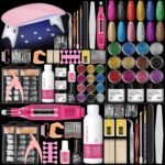 COSCELIA MAnicure Acrylic Nail Kit with Nail Drill and U V Light for Beginners Professional Acrylic Powder Glitter Powder Set