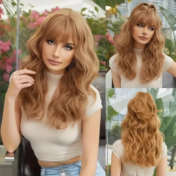 OLACARE Synthetic Long Straight Lolita Wig with Bangs Wig  Mixed Black Red Blonde Cosplay