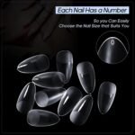 240pcs Almond False Nail Tips Full Half Cover Nails Frosted Matt
