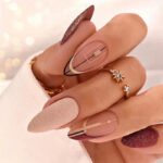 24pcs Full Cover Long False Press On Nails With Designs Light Green Stripe Gradient
