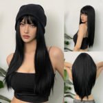Long Straight Blonde Synthetic Wigs highlight Golden Hair Natural Female wig Middle Part Wigs For Cosplay Party Heat Resistant