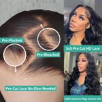250 Density 38 inch 13x6 HD lace front wig human hair Body Wave lace front human hair wig 13x4 Brazilian glueless wigs human hair