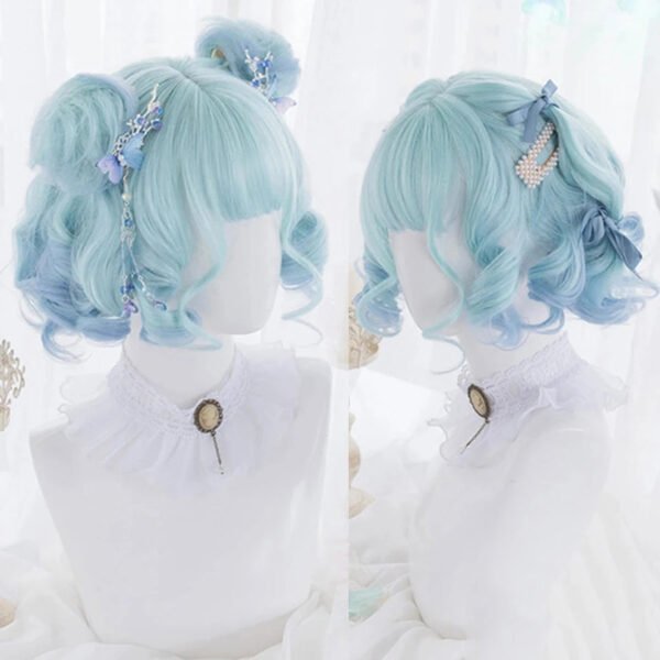 OLACARE Synthetic Long Straight Lolita Wig with Bangs Wig  Mixed Black Red Blonde Cosplay