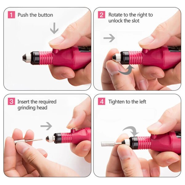 Electric Nail Drill Machine Set Manicure Drill Set Milling Cutters Nail File Equipment Strong Nail Polishing Tool