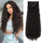 Clip In Hair Extensions 16 Clips 22-Inch-Long Water Wave Full Hair Extension Synthetic