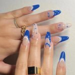 24pcs Full Cover Long False Press On Nails With Designs Light Green Stripe Gradient