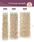 Clip In Hair Extensions 16 Clips 22-Inch-Long Water Wave Full Hair Extension Synthetic