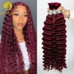 Human Braiding Hair Deep Wave Bulk Human Hair No Weft Virgin Hair Bundle Micro Human Braiding Hair for Boho Braids