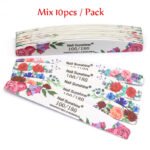 10-Piece Set of Professional Nail Files - 100/180 Grit Wood Sandpaper, Double-Sided Emery Board, Strong Nail Buffer Block, and Art Nail Tools