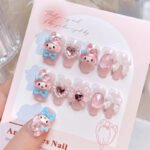 Sanrio My Melody Fake Press on Nails with Charms