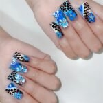 24Pcs Pink French Style Fake Press on Nails 3D Bowknot Designs Short Square