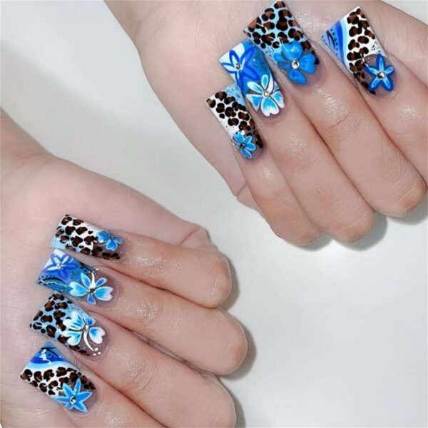 24Pcs Pink French Style Fake Press on Nails 3D Bowknot Designs Short Square