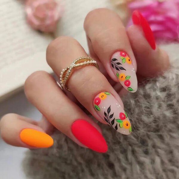 24pcs Full Cover Long False Press On Nails With Designs Light Green Stripe Gradient