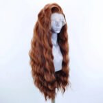 AIMEYA Synthetic Lace Front Wigs for Women Natural Hairline Long Brown Wig Pre Plucked Cosplay