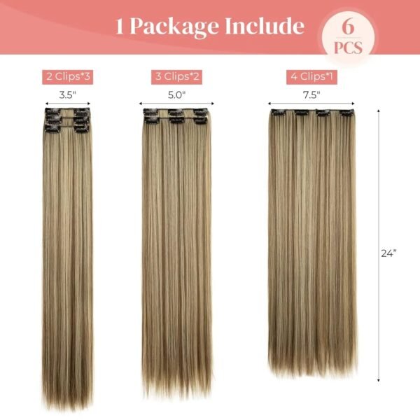 Clip In Hair Extensions Hair Extensions Thick Long Lace Weft Lightweight Synthetic