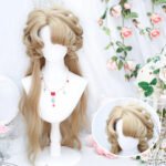 OLACARE Synthetic Long Straight Lolita Wig with Bangs Wig  Mixed Black Red Blonde Cosplay