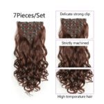 Clip In Hair Extensions 7 PCS Full Head 22-Inch-Long Curly Wavy Synthetic Hair Pieces