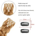 Clip In Hair Extensions 7 PCS Full Head 22-Inch-Long Curly Wavy Synthetic Hair Pieces