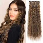 Clip In Hair Extensions 16 Clips 22-Inch-Long Water Wave Full Hair Extension Synthetic
