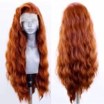 AIMEYA Synthetic Lace Front Wigs for Women Natural Hairline Long Brown Wig Pre Plucked Cosplay