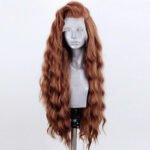 AIMEYA Synthetic Lace Front Wigs for Women Natural Hairline Long Brown Wig Pre Plucked Cosplay