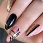 24pcs Full Cover Long False Press On Nails With Designs Light Green Stripe Gradient