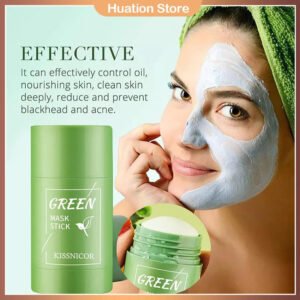 40g Green Tea Solid Mask Stick Removes Blackhead Cleans Pores Facial Blemishes Black Dots Shrink Pores Korean Skin Care