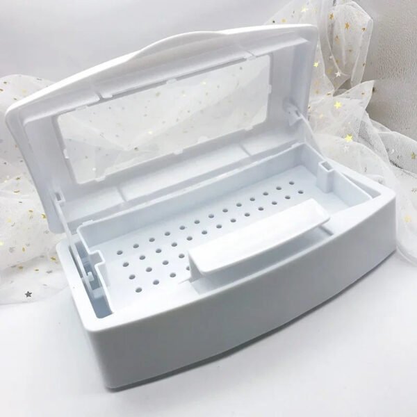 Nail Sterilizer Tray - Disinfection Box for Salon Nail Tools, Nippers, Tweezers, and Manicure Equipment