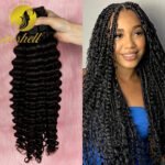 Human Braiding Hair Deep Wave Bulk Human Hair No Weft Virgin Hair Bundle Micro Human Braiding Hair for Boho Braids