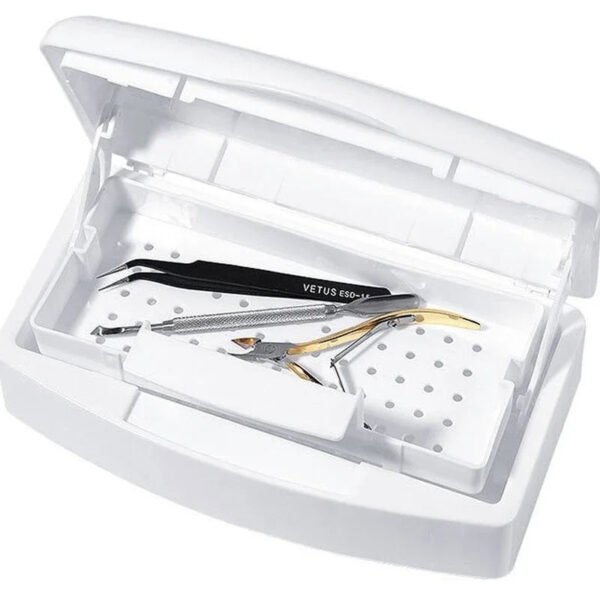 Nail Sterilizer Tray - Disinfection Box for Salon Nail Tools, Nippers, Tweezers, and Manicure Equipment