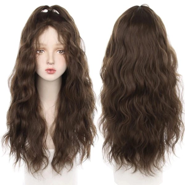 OLACARE Synthetic Long Straight Lolita Wig with Bangs Wig  Mixed Black Red Blonde Cosplay