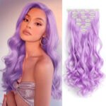 Clip In Hair Extensions 7 PCS Full Head 22-Inch-Long Curly Wavy Synthetic Hair Pieces