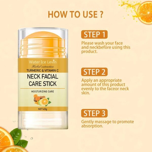 Turmeric & Vitamin C Neck Facial Care for Wrinkle Lines, Lifting, Whitening, Tightening, Double Chin Reduction, Anti-Aging, and Rejuvenation Skin Care Product.