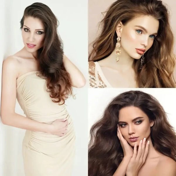 Clip In Hair Extensions 7 PCS Full Head 22-Inch-Long Curly Wavy Synthetic Hair Pieces