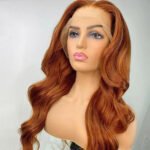Tuneful 13x6 Ginger Blonde Colored Human Hair Lace Front Wigs HD Lace Frontal Wigs Body Wave Honey Blonde Color Human Hair Wigs