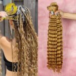 Human Braiding Hair Deep Wave Bulk Human Hair No Weft Virgin Hair Bundle Micro Human Braiding Hair for Boho Braids