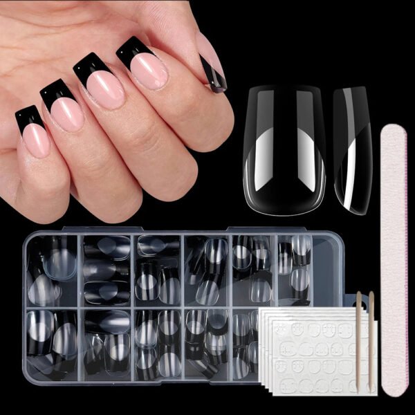 120pcs/box Clear Press on False Nails French Almond/Square/Soft Nail Tips Full Cover  Acrylic