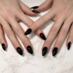 24pcs Full Cover Long False Press On Nails With Designs Light Green Stripe Gradient