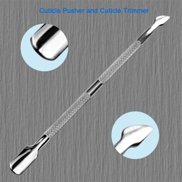 Manicure Tool Set - Cuticle Skin Scissors/ Steel Pusher/ Nail Polish Remover