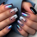 Summer Sweetheart Handmade Press On Nails  Short Coffin  Stars Moon