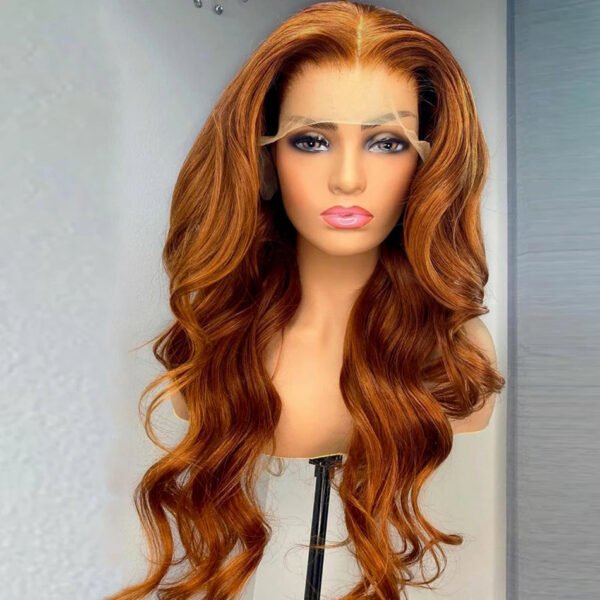 Tuneful 13x6 Ginger Blonde Colored Human Hair Lace Front Wigs HD Lace Frontal Wigs Body Wave Honey Blonde Color Human Hair Wigs