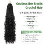 Goddess Boho Box Braids Crochet Hair with Curly Ends 1PCS Synthetic Pre-Looped